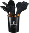 12 Pcs Silicone Kitchen Utensils Set – Heat Resistant Cooking Tools with Holder, BPA-Free Non-Stick Spatula