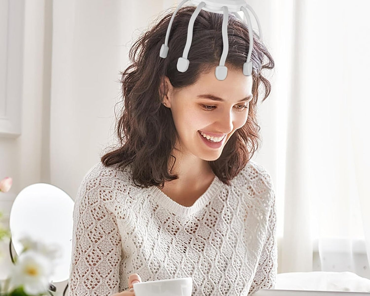 Hair Scalp Massager with 8 Vibrating Contacts