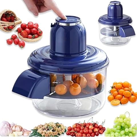 Electric Grape Peeling Machine Automatic Small Fruit Peeling Tool Garlic Peeler Efficient Kitchen Tool for Garlic Tomato Cherry Grape (Blue)