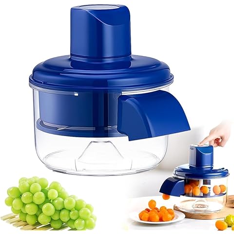 Electric Grape Peeling Machine Automatic Small Fruit Peeling Tool Garlic Peeler Efficient Kitchen Tool for Garlic Tomato Cherry Grape (Blue)