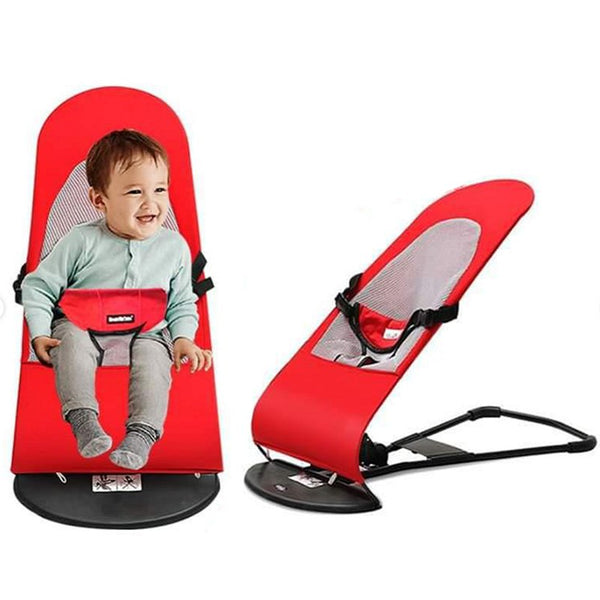 Foldable Baby Bouncer Chair with Toy Bar – Soft Infant Bouncing Seat with Safety Harness