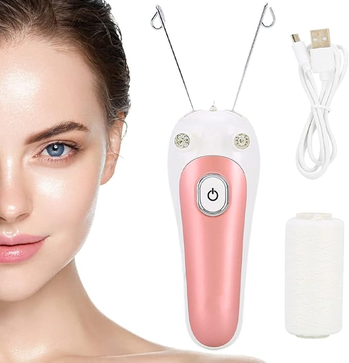 Electric Facial Threading Hair Remover for Women – Portable Face Hair Removal Device for Upper Lip, Chin & Cheeks, Gentle & Precise Threading Technology, Smooth Skin Solution