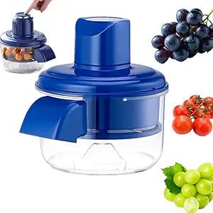 Electric Grape Peeling Machine Automatic Small Fruit Peeling Tool Garlic Peeler Efficient Kitchen Tool for Garlic Tomato Cherry Grape (Blue)